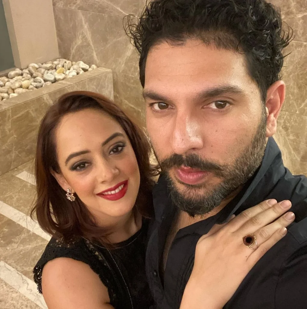 Yuvraj Singh with his wife Hazel Keech